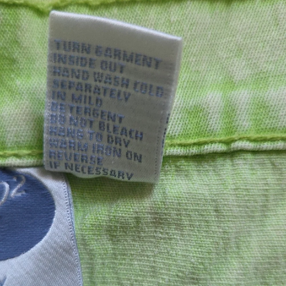 Diane Gilman Light Green Fabric Jeans With Decoration. - Picture 7 of 8